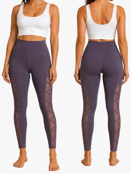 Victoria's Secret Pants - Victoria Sport Mauve Purple High Rise Mesh Panel Pocket Leggings Women’s Medium